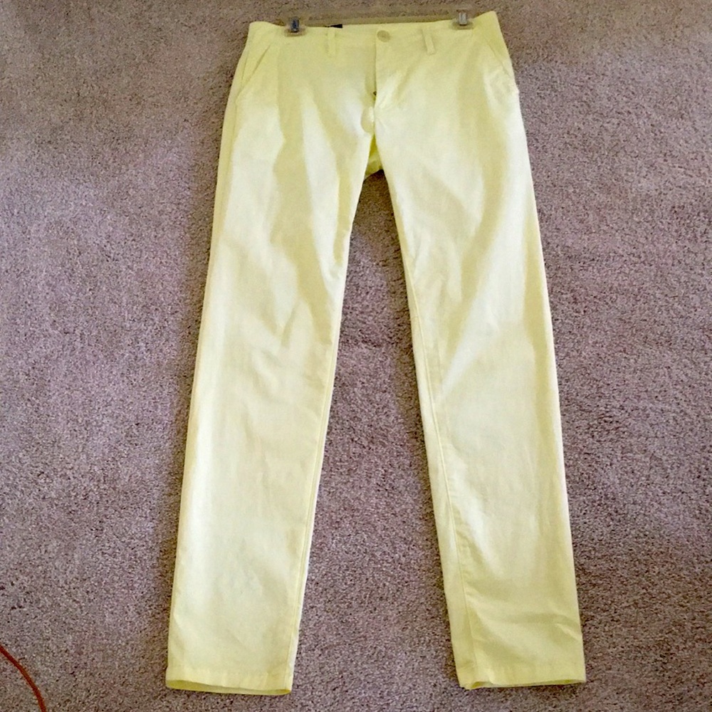 Armani Exchange Slim Fit Lime Yellow Pants